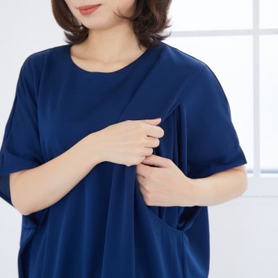 モーハウスの防災授乳服(吸水速乾Tシャツ)(ネイビー)【配送不可地域：離島・沖縄県】