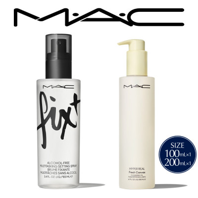 M・A・C フィックス+オリジナル100mL ＆ハイパーリアルフレッシュキャンバスクレンジングオイル【配送不可地域：離島・沖縄県】