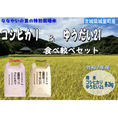 令和7年産【特別栽培米】「コシヒカリ」＆「ゆうだい21」食べ較べセット4kg(2kg×2袋)【配送不可地域：離島・沖縄県】