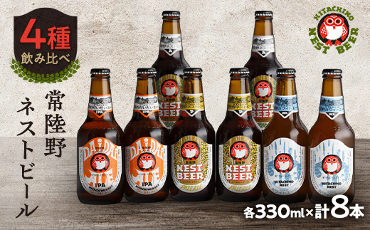 常陸野ネストビールだいだいエール入り飲み比べ8本セット【配送不可地域：離島・沖縄県】