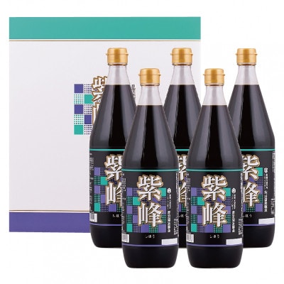 柴沼醤油　紫峰しょうゆ1L×5本セット【配送不可地域：離島・沖縄県】