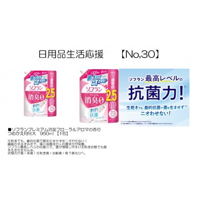 日用品生活応援セット(ソフランプレミアム消臭フロ-ラルアロマの香り つめかえ用特大950ml)【配送不可地域：離島・沖縄県】