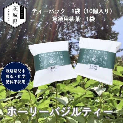 奇跡のハーブ ホーリーバジルティー【ティーパック10個入×1袋、急須用茶葉22g×1袋】計2袋【配送不可地域：離島・沖縄県】