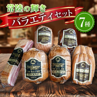 銘柄豚「常陸の輝き」バラエティブロック7品(筑波ハム ハム・ベーコン・ソーセージ・焼豚) 茨城県産【配送不可地域：離島・沖縄県】