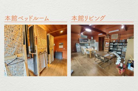 木の家ゲストハウス本館、別館１泊貸し切り宿泊券(土日祝日特定日)【旅行 交流 情報交換 出会い 仲間】(IO-106)