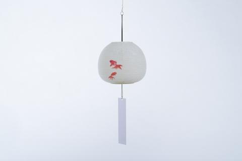 風鈴提灯 えん 金魚【提灯 LED光源 和紙 インテリア 間接照明 風鈴提灯 お盆 お盆用提灯 水戸市 茨城県（CX-18）