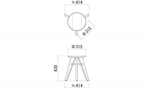 【八木沢木工】ヒノキのスツール （ヒノキ）【木製家具 檜 ひのき 天然木 ナチュラル 木の温もり 木目】（BR-7-1）