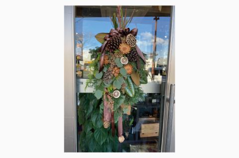 ドライになるスワッグ ドライスワッグ【スワッグ フラワーアレンジメント アレンジメント ドライフラワー リボン ヒバ ヒノキ お祝い ギフト 贈り物 水戸市 水戸 茨城県】（DR-5-1）