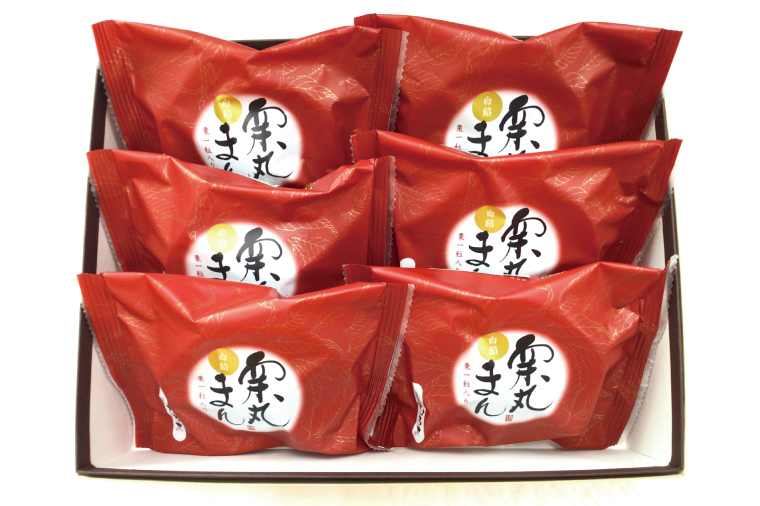 【数量限定】お菓子処ひろせ 栗丸まん 6個入り【栗 くり まんじゅう 饅頭 老舗 和菓子 白餡 丸ごと まるごと 水戸市 茨城県】（CL-10）