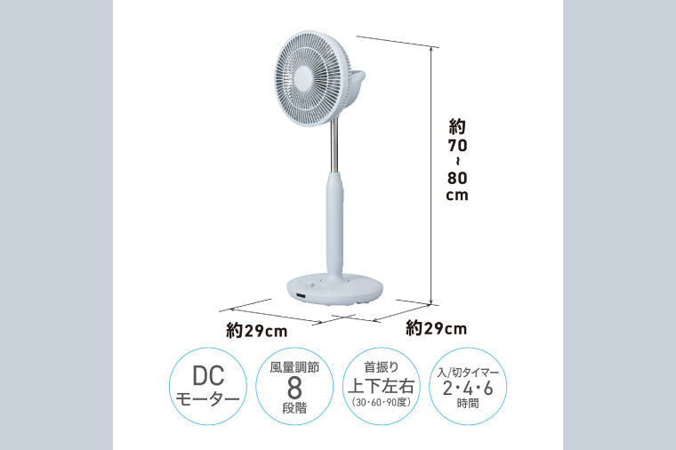 【数量限定】「寄附額改定しました!!」ケーズデンキオリジナルモデル DCミニリビング扇風機 KS-F25ML-A【家電 静音 省エネ DCモーター 風量調節 首振り 新生活】(NE-8)