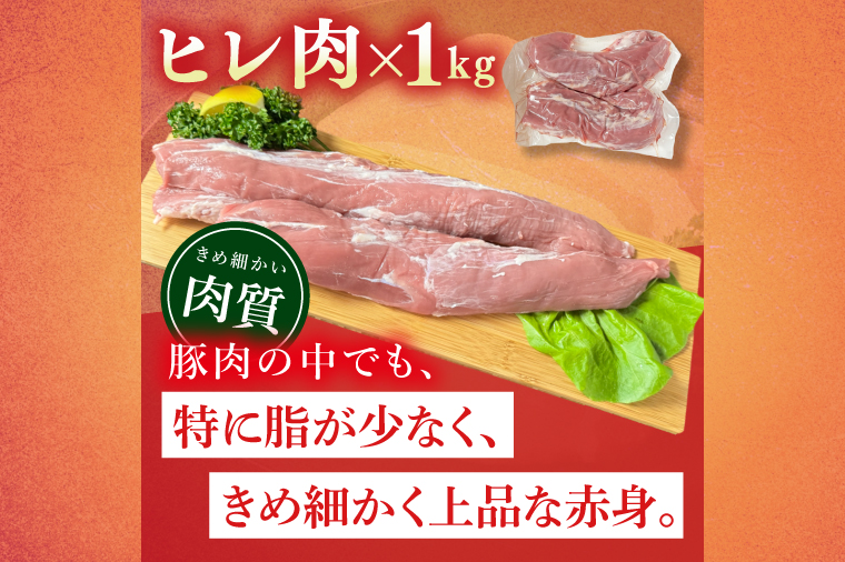 常陸の輝き　ヒレ肉　(1kg)【豚肉 ブランド豚 薄切り 銘柄豚  茨城県 水戸市】（NW-17）