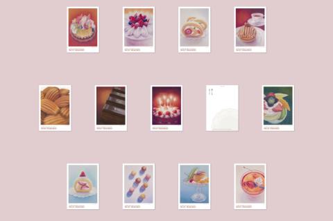 七字純子パステル画〈SWEET MEMORIES〉ポストカードセット（12種）【パステル画 ポストカード カード セット 苺 ショートケーキ 七字純子 茨城県 水戸市】（FZ-5）