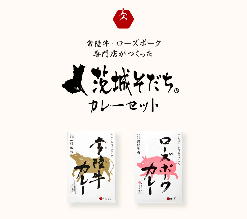 カレー レトルト 茨城そだちカレーセット 6食入り 常陸牛カレー＆ローズポークカレー 各3個 食品 ビーフカレー お返し お祝い お歳暮 プレゼント 食べ物 ギフト 【肉のイイジマ】 茨城県 水戸市 （DU-84）