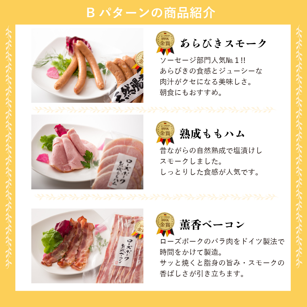 ハム ソーセージ 詰め合わせ IFFA金賞イイジマ工房お試しBセット 9000円 ウインナー ベーコン ローズポーク シャルキュトリー お歳暮 ギフト対応【肉のイイジマ】 茨城県 水戸市（DU-93）