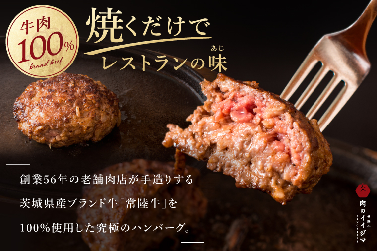 3ヶ月 定期便 お中元 肉 常陸牛ハンバーグ100g×10個 計1kg × 3回 セット ギフト リピーター続出！ お返し 内祝い 記念日 プレゼント 誕生日 個別真空パック 焼くだけでレストランの味（DU-97）