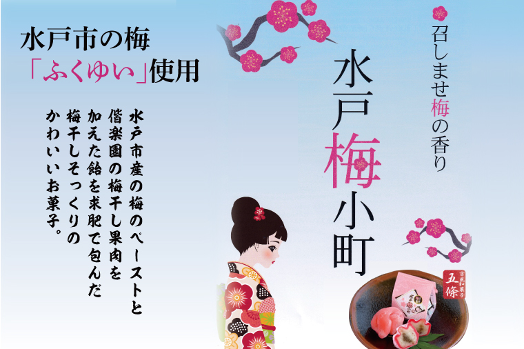 【五條製菓】水戸梅小町８個入り 梅「ふくゆい」【期間限定 ブランド梅 ブランド 梅ペースト 果肉 求肥 お菓子 和菓子 梅干し うめぼし 水戸市 茨城県】（JK-11）