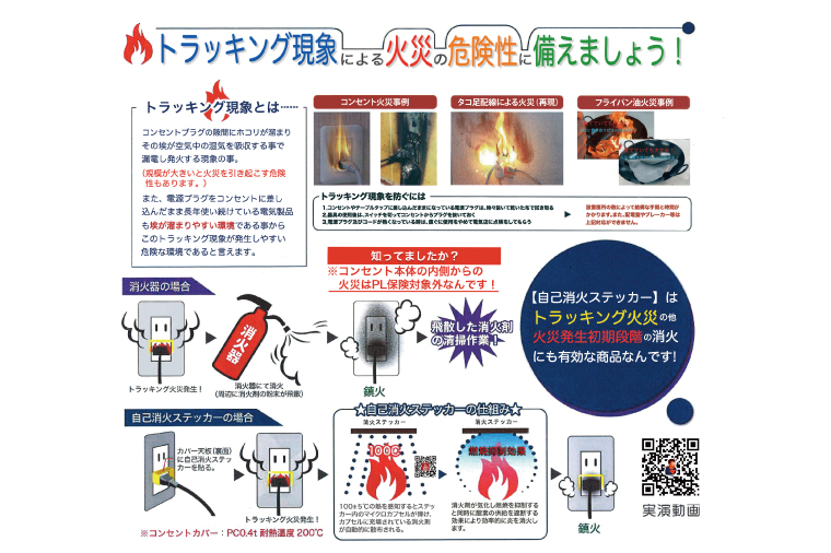 第１回水戸さきがけビジネス大賞 最優秀賞受賞！コンセントカバータイプ消火ステッカー10個セット（Fire Fighting Sticker）【火災 防災 初期消火 簡単 安全 安心 水戸市 水戸 茨城県 20000円以内 2万円以内】（LE-6）