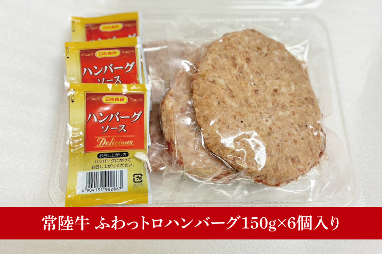 【数量限定】常陸牛ふわっトロハンバーグ（デミグラスソース付）150g×6枚入【牛肉 和牛 ブランド牛 常陸牛 パーティ 簡単 水戸市 茨城県】（MJ-4）
