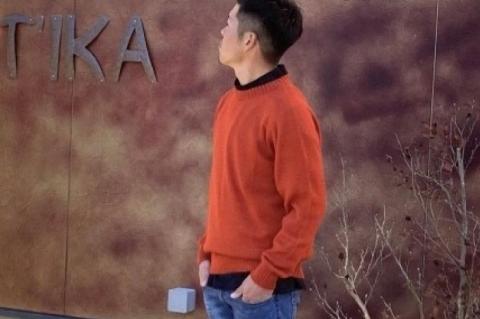 【アルパカ専門店　T'IKA】ラグランセーター（アルパカ100％）　れんがオレンジ 【アパレル 橙色 ウィメンズ 毛糸 大きめサイズ 茨城県 水戸市 ギフト プレゼント】 (AL-11)