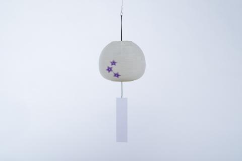 風鈴提灯 えん 桔梗【提灯 LED光源 和紙 インテリア 間接照明 風鈴提灯 お盆 お盆用提灯 茨城県 水戸市】（CX-17）