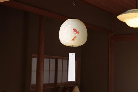 風鈴提灯 えん 金魚【提灯 LED光源 和紙 インテリア 間接照明 風鈴提灯 お盆 お盆用提灯 水戸市 茨城県（CX-18）
