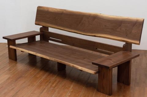 BV-43　【頑固おやじ】ウォールナット材の3人掛けソファー