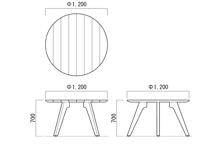 【八木沢木工】LEAF dining table round model (リーフダイニングテーブル ラウンドモデル)【木製家具 家具 インテリア 檜 ひのき 天然木 ナチュラル 木の温もり 木目 水戸市 水戸 茨城県】（BR-108）