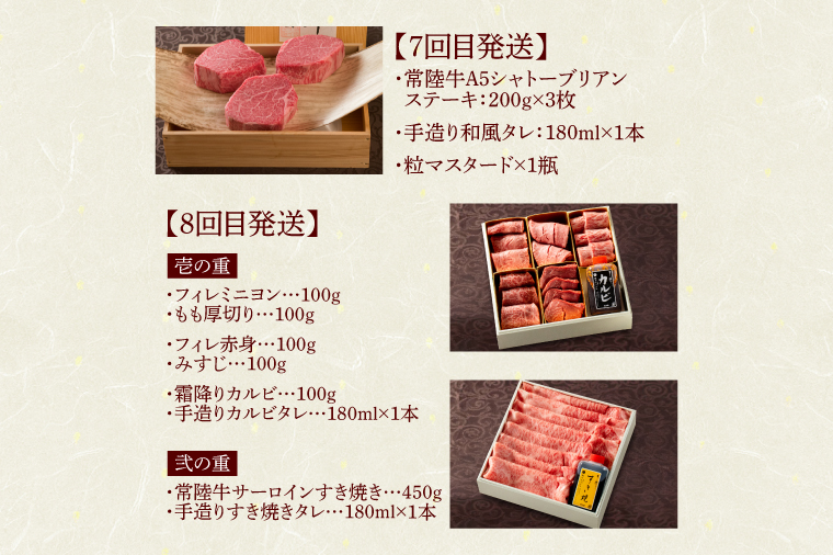 【定期便 全8回】 常陸牛 8ヶ月 定期便 Aコース 肉 ハンバーグ 焼肉 すき焼き しゃぶしゃぶ フィレ サーロイン ステーキ レトルト 常陸牛カレー ビーフカレー ギフト対応 【肉のイイジマ】（DU-114）