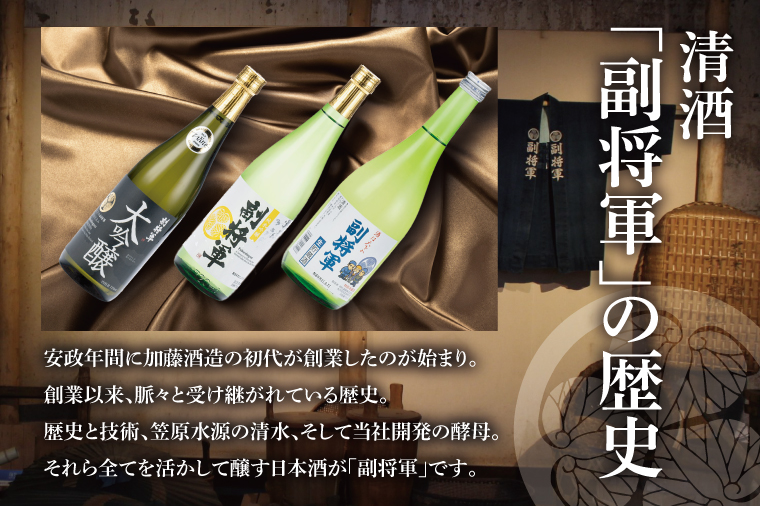 酒蔵おすすめの『副将軍』シリーズ３本飲み比べセット<其の一>(大吟醸・純米吟醸・本醸造)720ml各1本「ワイングラスでおいしい日本酒アワード 2019」最高金賞【日本酒 お酒 酒 水戸市 茨城県】（DW-141）