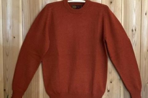 【アルパカ専門店　T'IKA】ラグランセーター（アルパカ100％）　れんがオレンジ 【アパレル 橙色 ウィメンズ 毛糸 大きめサイズ 茨城県 水戸市 ギフト プレゼント】 (AL-11)