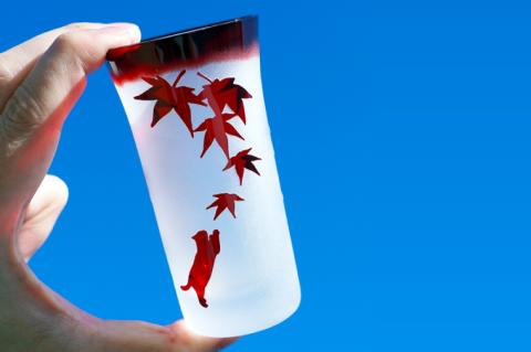 MOMIJI 120【和柄 紅葉 グラス コップ ガラス 彫刻 プレゼント ギフト 就職祝い 誕生日 父の日 母の日 結婚祝い 新築祝い和風 耐熱】（HW-6）