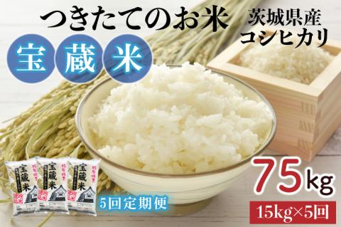 【5ヶ月定期便】【令和7年産】茨城県産コシヒカリ 宝蔵米 15kg×5回【お米 米 菊池 こしひかり つきたてのお米 食味ランキング特A評価 茨城県 水戸市】（CZ-714）