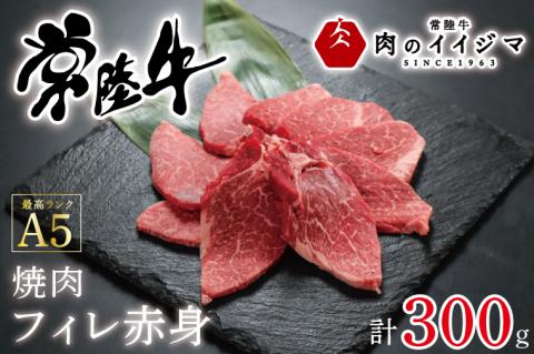 肉 常陸牛A5 焼肉フィレ赤身 300g ヒレ肉 黒毛和牛 お歳暮 プレゼント 誕生日 内祝い 出産 結婚 ギフト対応 【肉のイイジマ】 茨城県 水戸市 （DU-54）