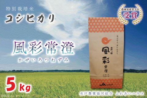 【令和7年産】特別栽培米コシヒカリ「風彩常澄」5kg 【最高 ランク 特A コシヒカリ 水戸市 オリジナル ブランド 農林水産省大臣賞受賞 減農薬 減化学肥料 栽培 ふっくら 美味しい お米 ご飯】（FC-101）
