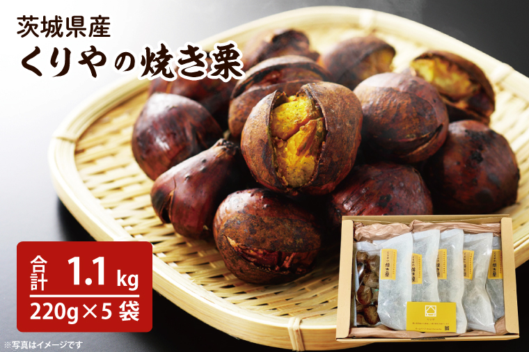 茨城県産 くりやの焼き栗 220g×5袋【くり 栗 焼き栗 秋 茨城県産 果物 果樹 栗ご飯 水戸市】（AO-2）