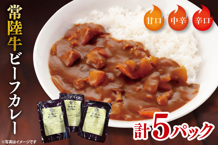 常陸牛ビーフカレー５パックセット【常陸牛 黒毛和牛 カレー レトルトカレー レトルト レトルト食品 熟成 セット 保存食 非常食】（BA-13）