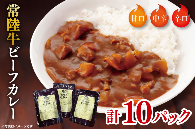 常陸牛ビーフカレー10パックセット【常陸牛 黒毛和牛 カレー レトルトカレー レトルト レトルト食品 熟成 セット 保存食 非常食】（BA-14）