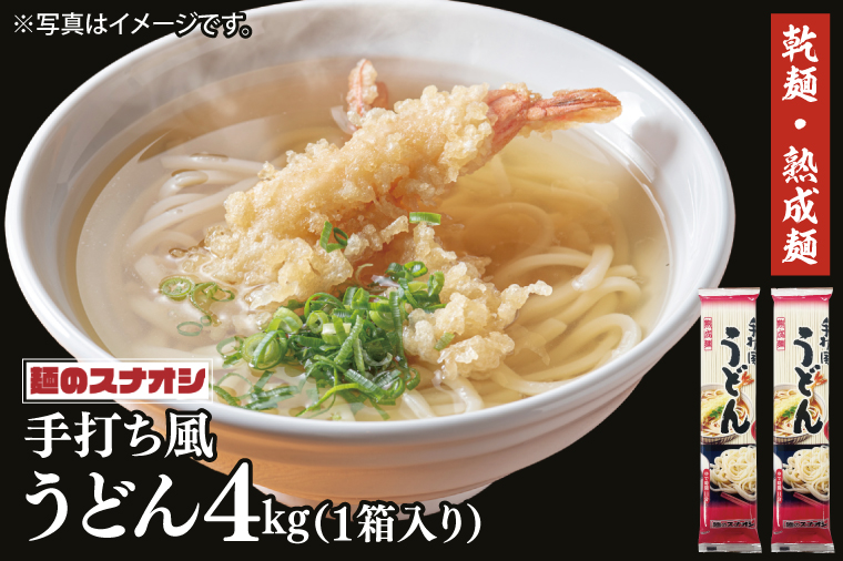 【麺のスナオシ】リピーター続出！手打風うどん１箱　4kg（200ｇ×20袋）（乾麺）【饂飩 麺 長期保存 保存食 防災 人気 大容量 水戸市 茨城県】（BY-7）