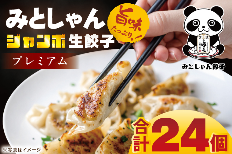旨味たっぷり！本場プロの中華料理人が作る みとしゃんジャンボ餃子プレミアム 24個【香香 シャンシャン 中華 人気 老舗 焼き餃子  冷凍 ぎょうざ ギョーザ シューマイ簡単調理 惣菜 おかず 水戸市 茨城県】（CS-9）