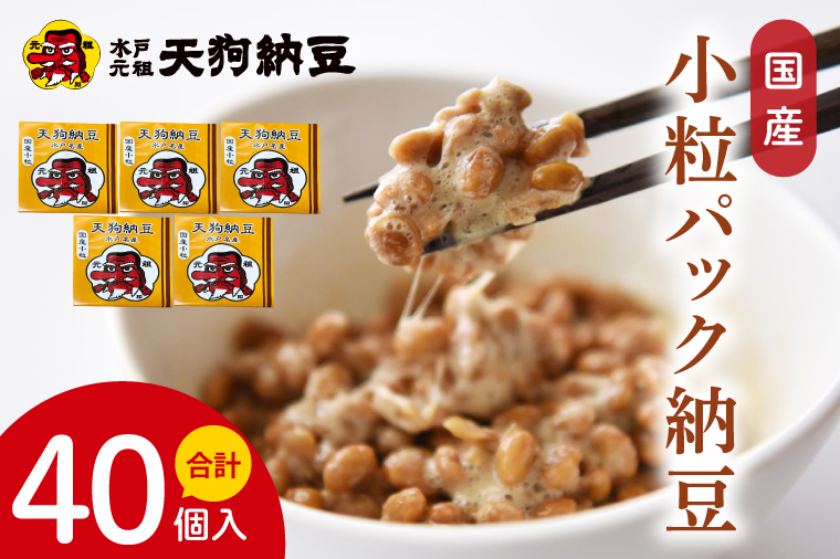 【天狗納豆】国産小粒パック納豆（50ｇ×5個）×8袋【納豆 なっとう 小粒 老舗 朝食 ご飯 ご家庭用 ギフト 贈答用 ソウルフード 水戸市 水戸 茨城県】（DQ-22）