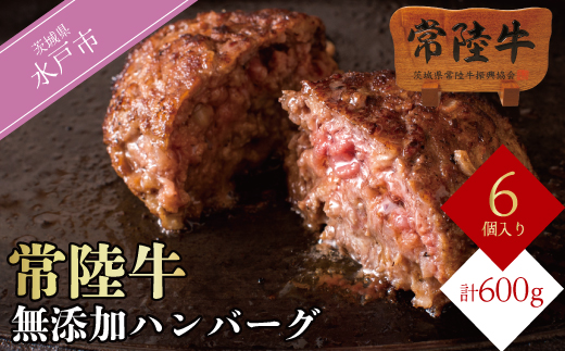 常陸牛100％ ハンバーグ 無添加 100g×6個 リピーター続出！ 冷凍 食べ物 肉 ギフト 11000円 焼くだけでレストランの味 お歳暮 小分け 茨城県 水戸（DU-78）