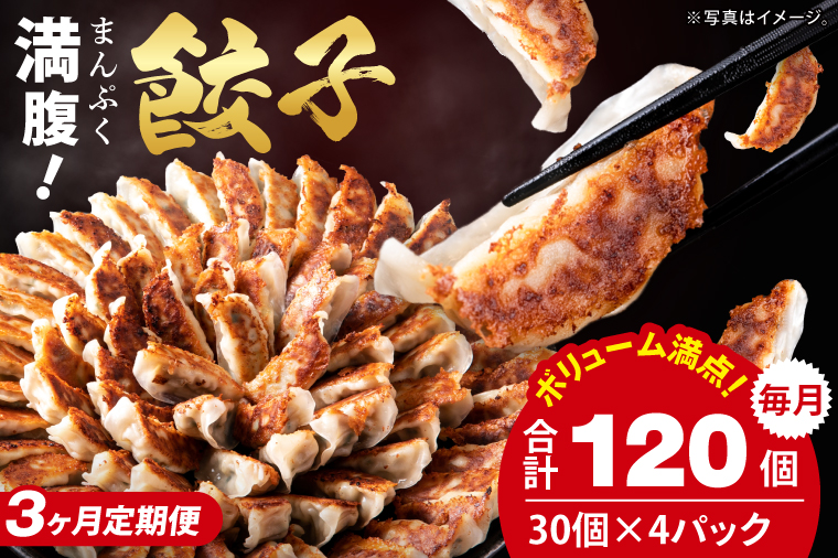 【3ヶ月定期便】満腹餃子 リピーター続出！ボリューム満点！120個（３kg ）×3回【モトヤ 老舗 大容量 国産 焼き餃子 冷凍 ぎょうざ ギョーザ 冷凍餃子 簡単調理 惣菜 おかず 水戸市 水戸 茨城県】（EJ-14）