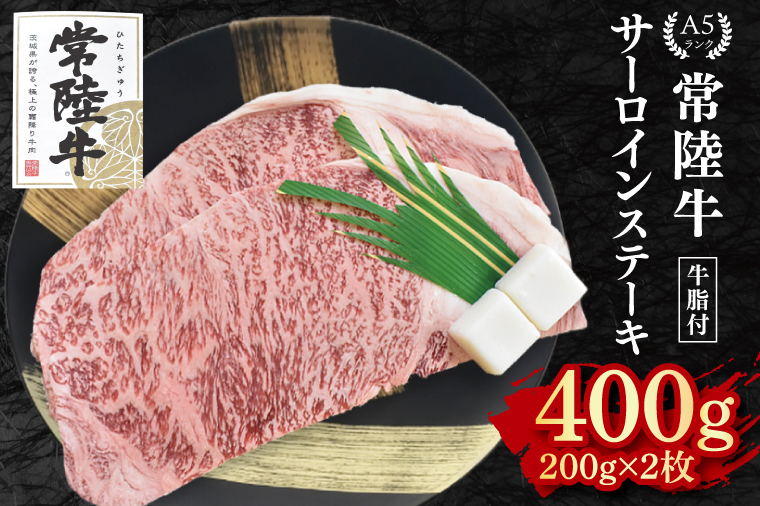 【常陸牛 A5ランク】サーロインステーキ　400g（200g×２枚） 冷凍 国産牛 和牛 牛肉 茨城県 水戸市  国産 20000円 老舗精肉店 EK-1