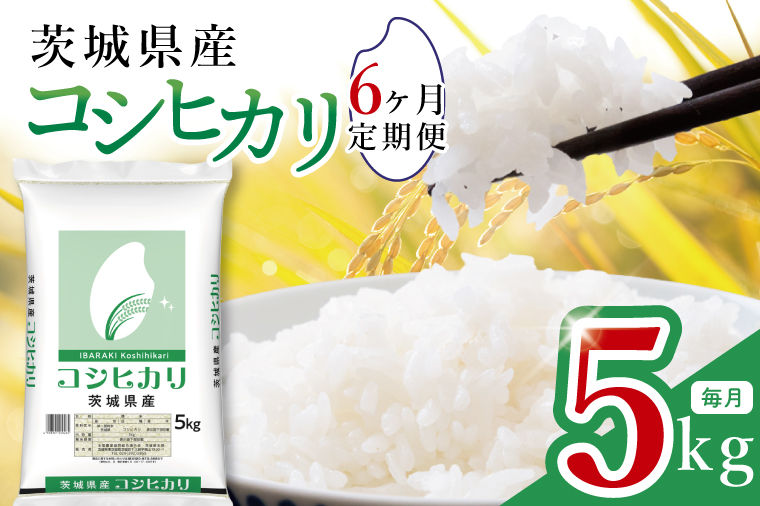 【数量限定】【6ヶ月定期便】茨城県産コシヒカリ5kg×6回 【定期便 お米 ごはん こしひかり おにぎり ごはん 茨城県 水戸市】(JB-23)