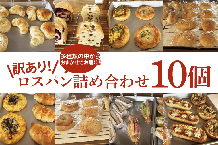 【訳あり】ロスパン詰め合わせ（10個）【総菜パン 菓子パン 食事パン おまかせ 冷凍 水戸市 水戸 10000円以内 1万円 あんぱん メロンパン】（ LV-1）