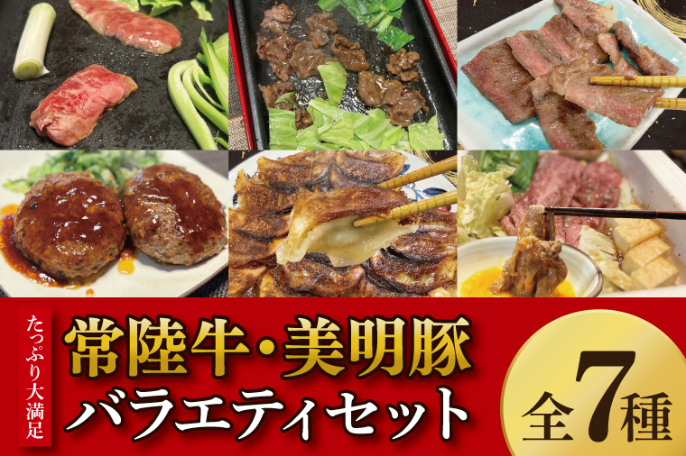 【数量限定】たっぷり大満足！牛肉＆豚肉バラエティセット【常陸牛 美明豚 黒毛和牛 牛肉 ブランド豚 ジューシー パーティー 茨城県 水戸市】（MJ-8）