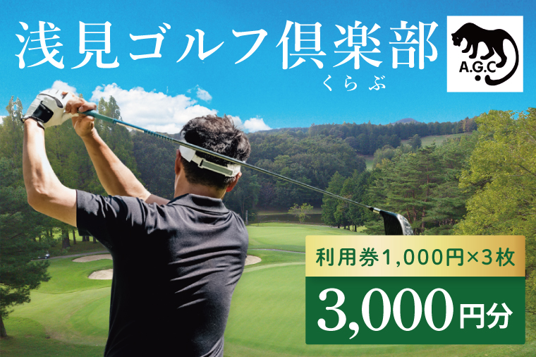 浅見ゴルフ倶楽部 利用券 3,000円分【名匠 浅見緑蔵設計 ゴルフ チケット  体験 券  トーナメントコース クラブハウス 茨城県 水戸市 】(OA-1)