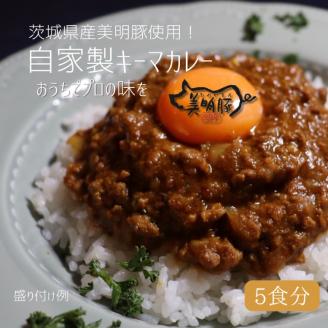カレー好き必見！【5個入】茨城県産銘柄豚「美明豚」使用！絶品キーマカレーBOX【カレー キーマカレー 自家製 本格 美明豚 ブランド豚 人気メニュー 水戸市 茨城県】（DE-3）