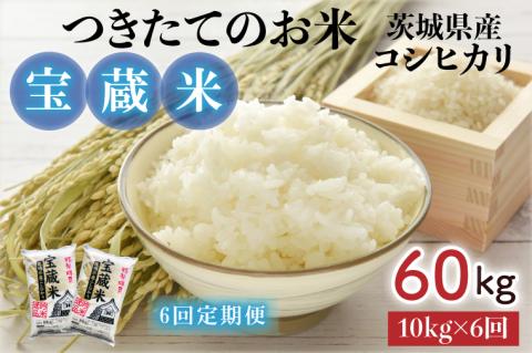 【6ヶ月定期便】【令和7年産】茨城県産コシヒカリ 宝蔵米 10kg×6回【お米 米 菊池 こしひかり つきたてのお米 食味ランキング特A評価 茨城県 水戸市】（CZ-504）