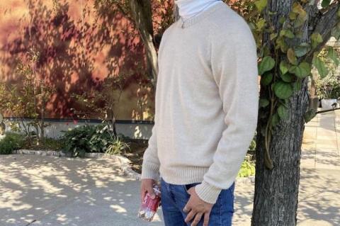 【アルパカ専門店　T'IKA】ラグランセーター・ナチュラルアイボリー・男女兼用（アルパカ100％）【アパレル 洋服 おしゃれ プレゼント 毛糸 ウイメンズ 水戸市 白系】(AL-8)